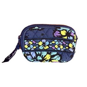 Vera Bradley Floral Quilted Mini Pouch Blue & Green
